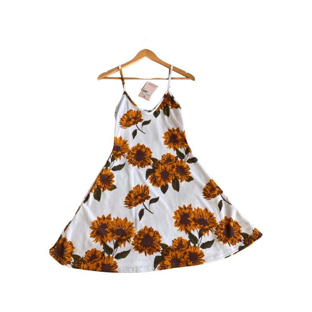 white floral cami skater dress